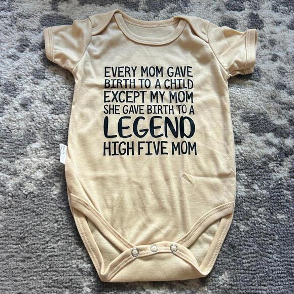 Baby Unisex Yellow "Legend" Theme Onesie Size 6-9 Months (NWT) - Picture 1 of 2